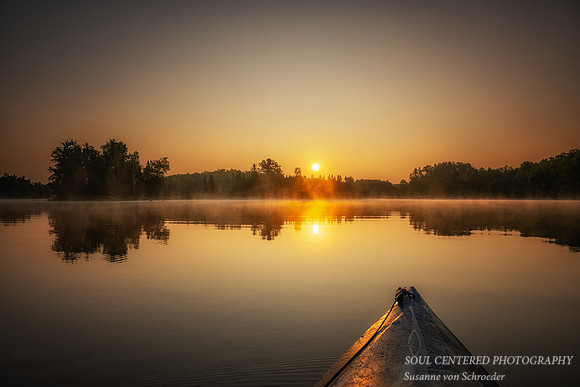 Kayaking at sunrise, Audie Lake, Aug. '26 1
