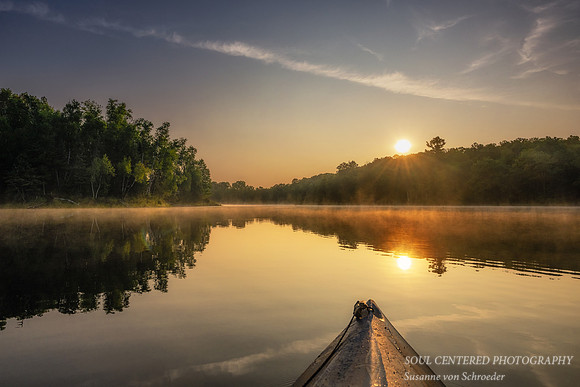 Kayaking at sunrise, Audie Lake, Aug. '26 2