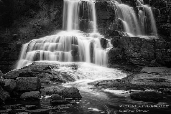 Gooseberry Middle Falls 2, black & white