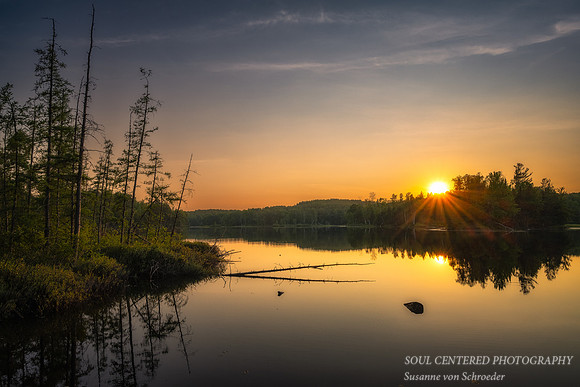 Solstice sunset, Audie Lake, 2023
