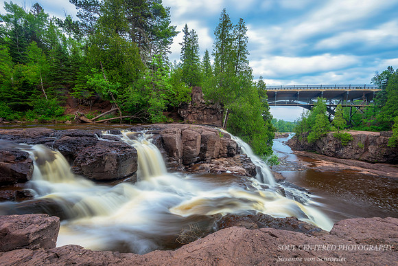 Gooseberry Falls, Upper Falls with bridge on Hwy 61