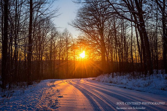 Winter Sunset in the Blue Hills