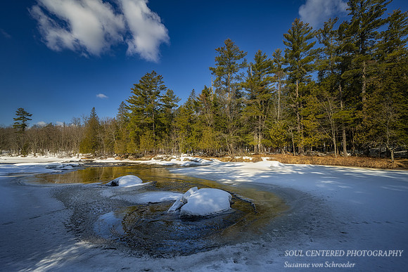 Flambeau river & reflections, end of March '23 2