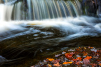 Bond Falls, Upper cascades, with leaves
