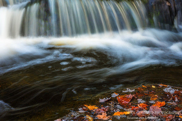 Bond Falls, Upper cascades, with leaves