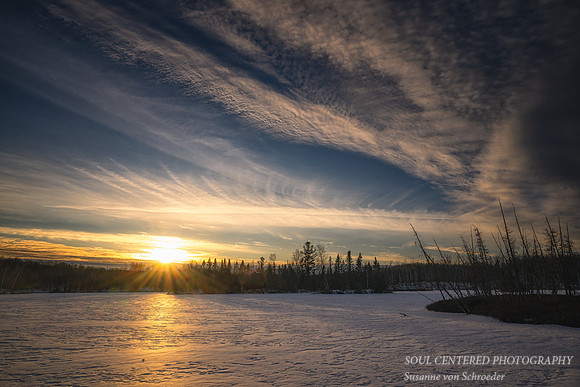 Winter sunset, Audie Lake, Jan. '25