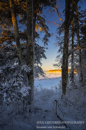 Winter evening, Sand Bay, Lake Superior, WI, '24