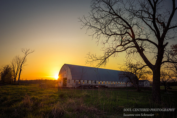 Sunset at barn