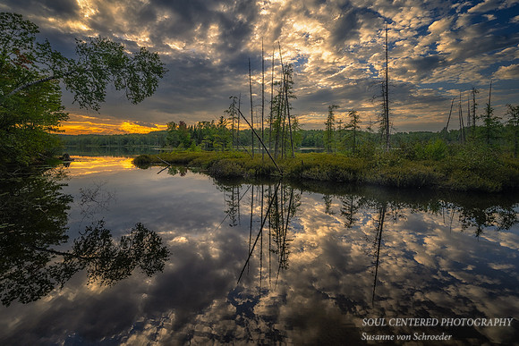 Sunset with cloud reflections, late August '23 1
