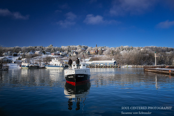 Fishing boat, reflections, Bayfield, '24
