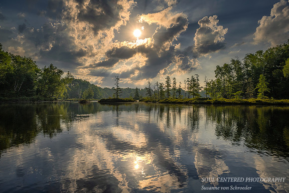 Sunrise with clouds, early July, Audie Lake 4