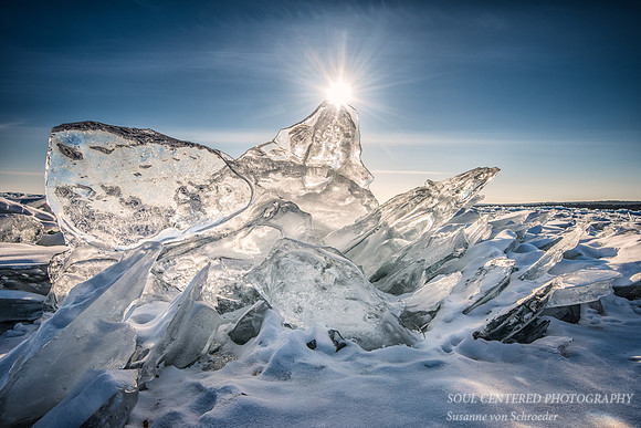 Ice shards with sun star