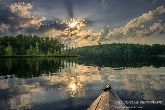 Sunrise with clouds, early July, Audie Lake 3