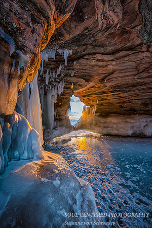 Ice Cave window, sunset 2