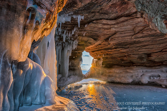 Ice Cave portal at sunset