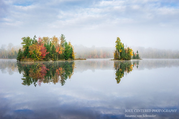 Two islands on foggy morning, fall 1