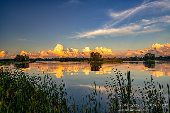 Sunlit clouds at sunset, Chippewa Flowage 2