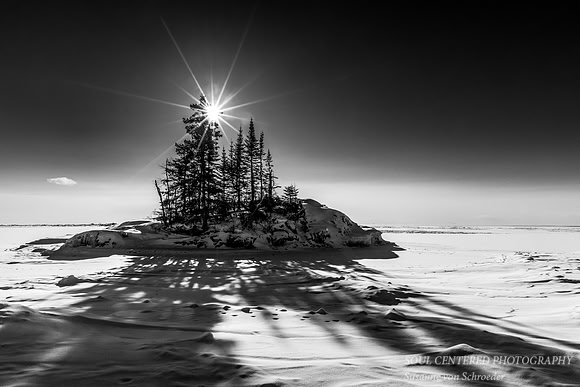 Sunburst at the "Tombolo", black & white