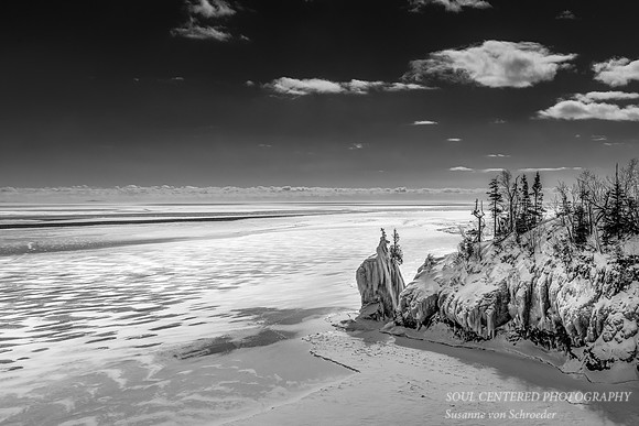 The "Sea Stack" on a beautiful winter day 2, Black & White