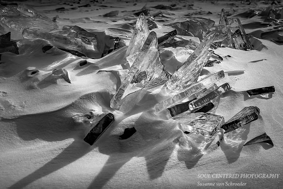 Blue Ice in black & white