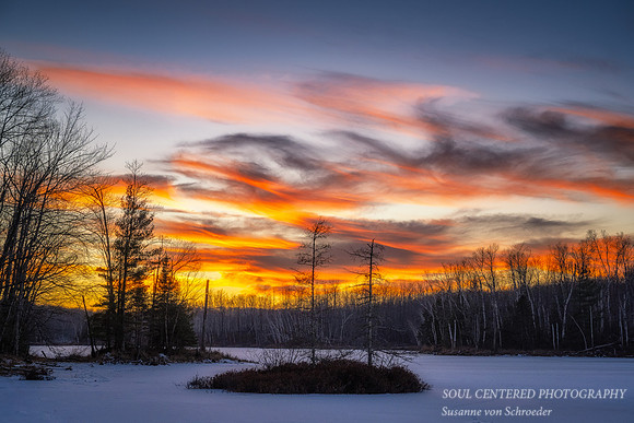 Colorful sunset, Audie Lake, Dec. '23 1