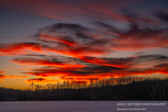Colorful sunset, Audie Lake, Dec. '23 2