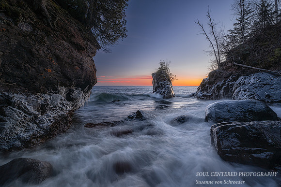 Little Sea Stack, Blue Hour, Lake Superior 1