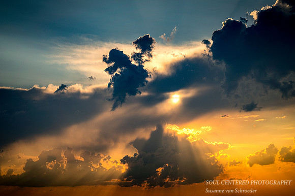 Dramatic sunset clouds