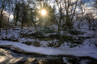 Siskiwit river, with sun, winter '25