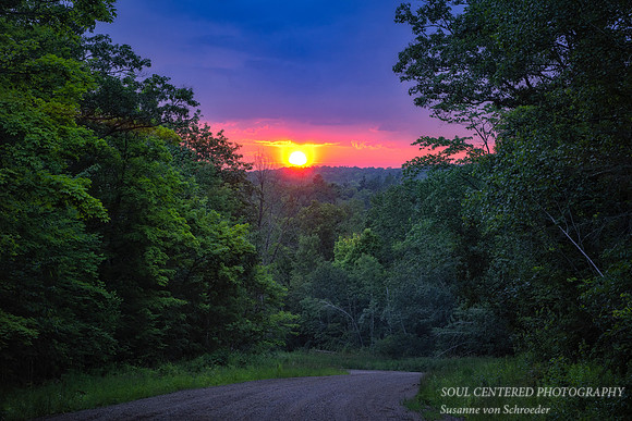 Red sunset in the Blue Hills