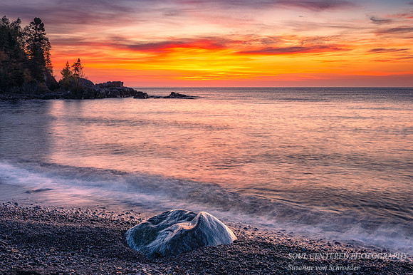 Intense colors of dawn, beach, Sept. 2021