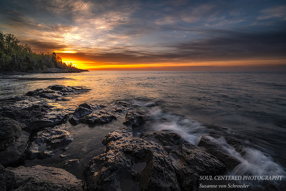 Colorful Sunrise at the mouth of the Temperance River, June '22