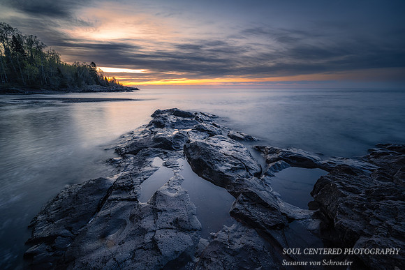 Blue Hour at the mouth of the Temperance River, June '22
