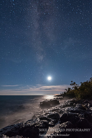 Starry night with moon