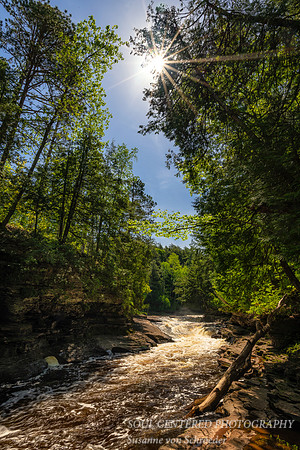 Presque Isle river, with Sunburst, June 2020