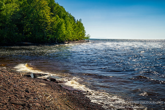 Lake Superior at the mouth of the Presque Isle river, June 2020