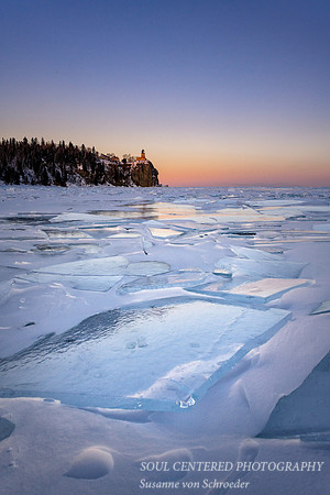 Blue Hour, reflections on ice 1