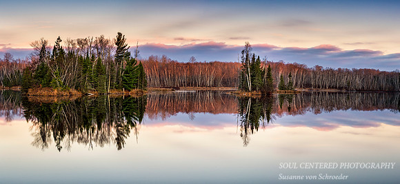 Dawn at Audie Lake, panorama