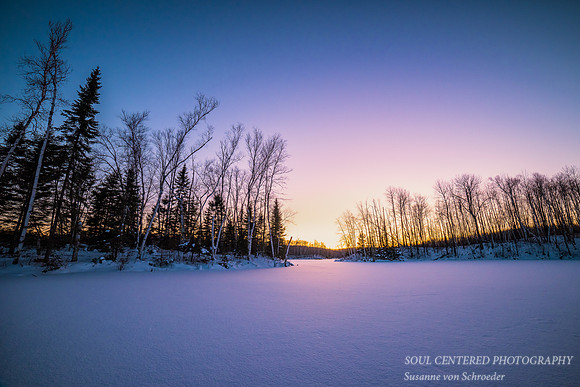 Sunset colors on Audie Lake