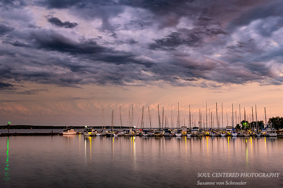 Bayfield harbor with sail boats