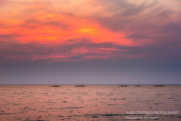 A group of kayakers
