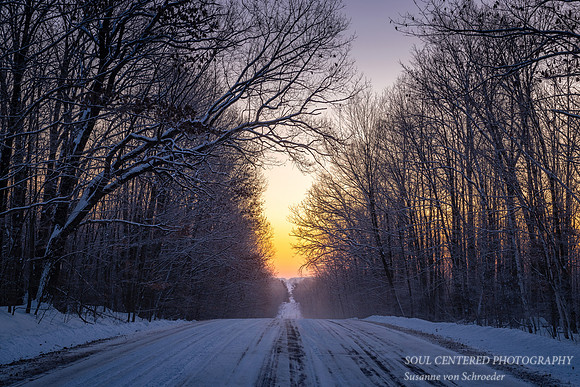 Road at dawn, Blue Hills