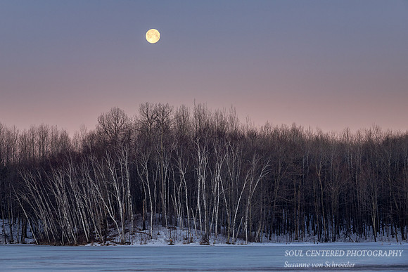 Setting March moon, Audie Lake 1