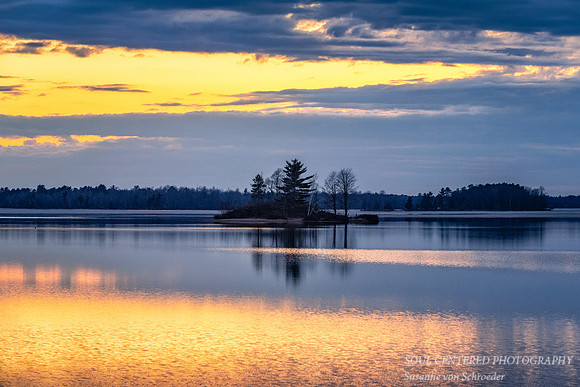 Golden light reflections