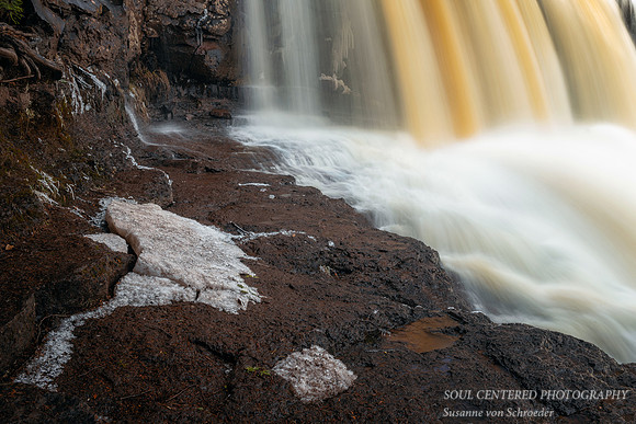 Gooseberry Middle Falls, close-up, April '20