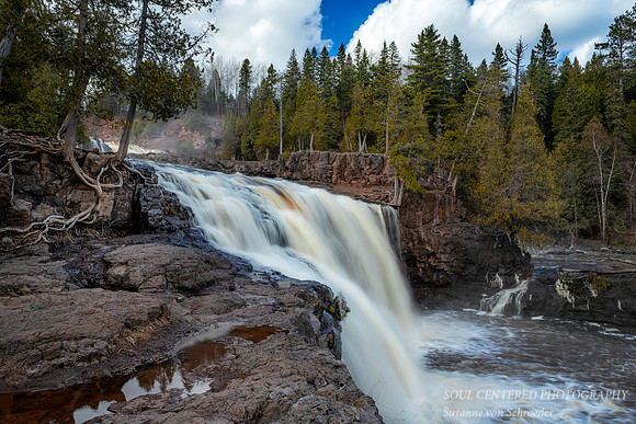 Gooseberry Lower Falls, side view, April '20