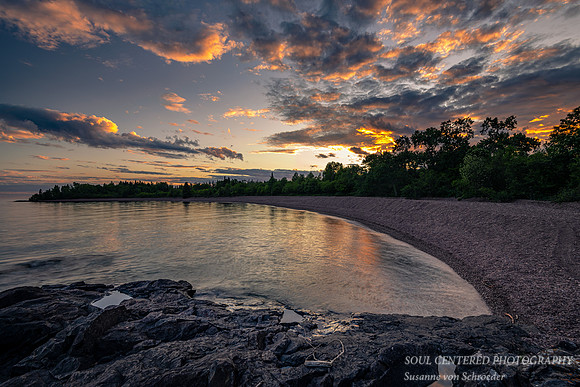 Sunset colors, Lake Superior, June 2020