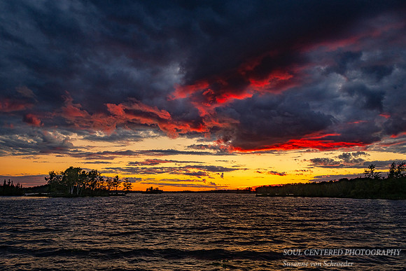 Dramatic sunset on a windy summer evening 3
