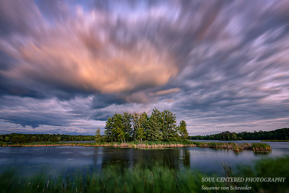 Dramatic sunset on a windy summer evening 4