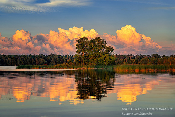 Sunlit clouds at sunset, Chippewa Flowage 1